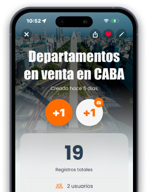 Captura de pantalla de la app Contalo. Muestra un contador titulado "Lunas llenas despejadas" con un total de 10 conteos.